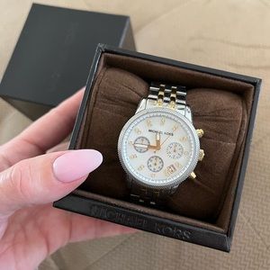 Michael Kors watch two tone silver and gold